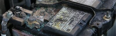 Example of a corroded car battery.